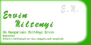 ervin miltenyi business card